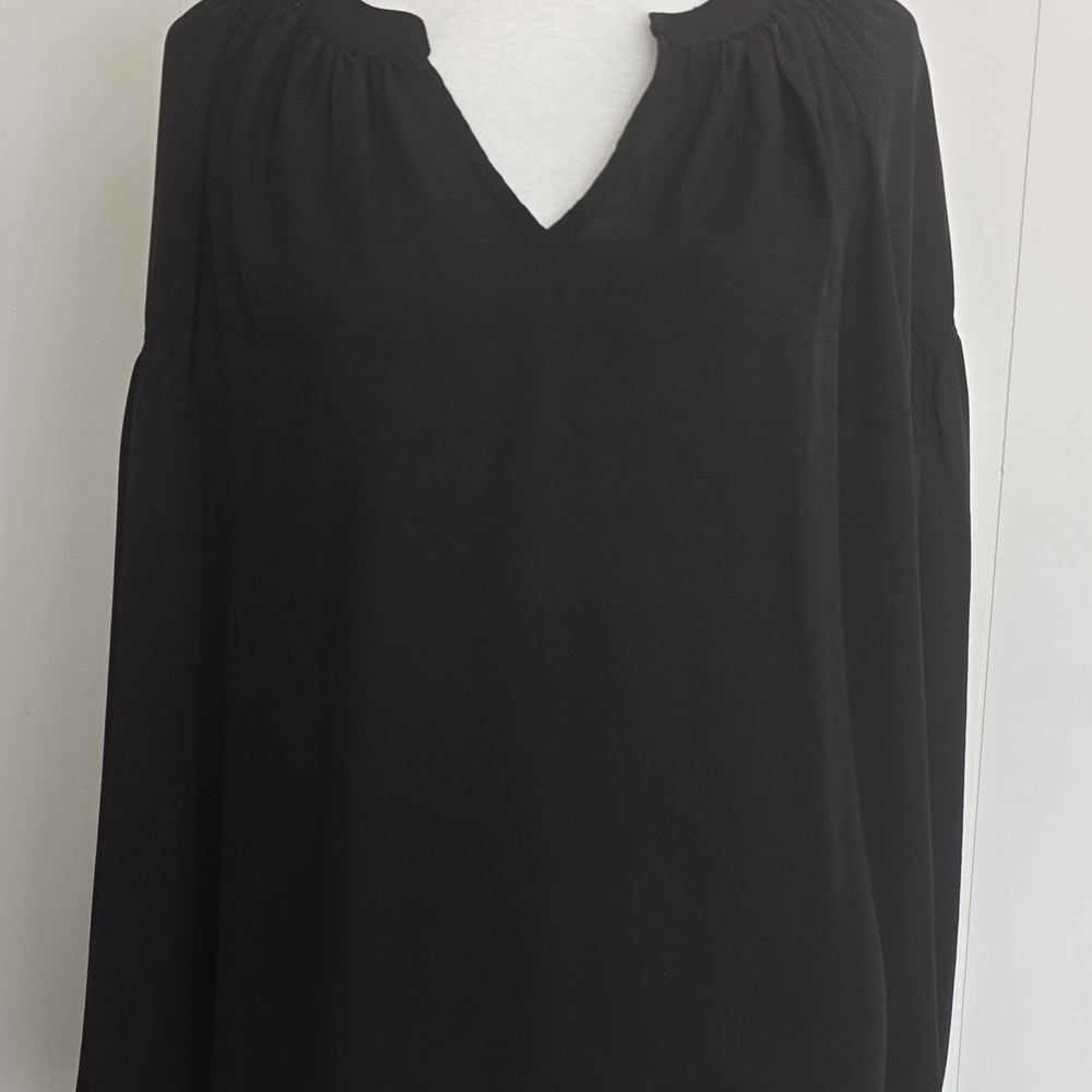 Philosophy Black Long Sleeve Relaxed Blouse
